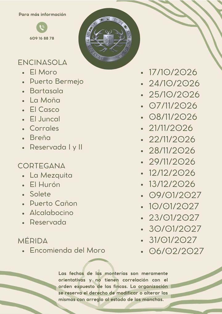 Programa Monterias Monteros de Encinasola